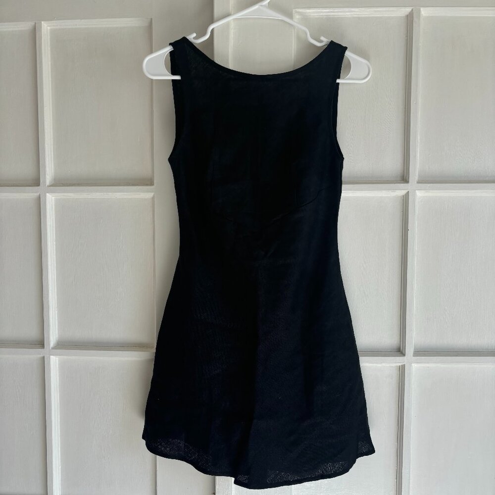 Black Linen Mini Dress